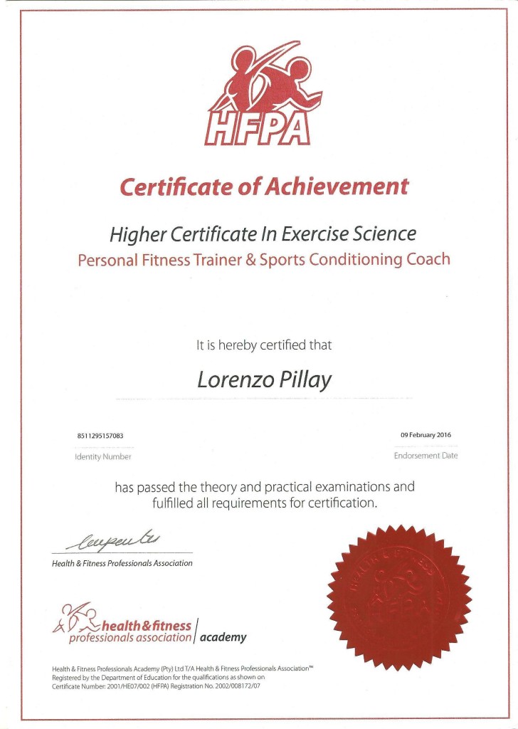 HFPA Certifcate 2016